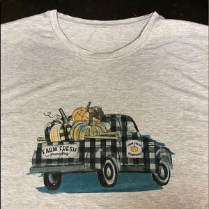 Fall Harvest Truck Buffalo Plaid Graphic Tee Size 3XL NWOT